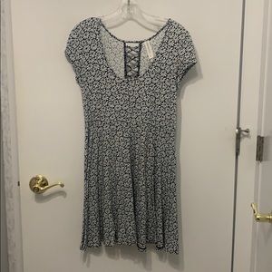 Floral B&W skater dress